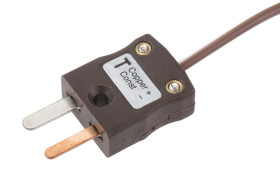 Termopara z odsłoniętym złączem T średnica 1/0.376mm długość 2m -75°C do +260°C Wtyk miniaturowy RS PRO