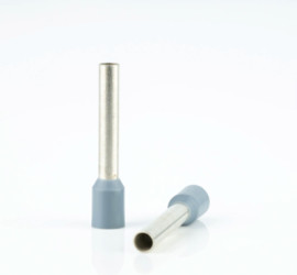 Insulated wire end ferrule, 0.75 mm², 12 mm/6 mm long, DIN 46228-4, gray, BYB-4-18H0059