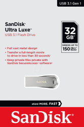 SDCZ74-032G-G46 USB Flash Drive, USB 3.1, 32 GB, Cruzer Luxe