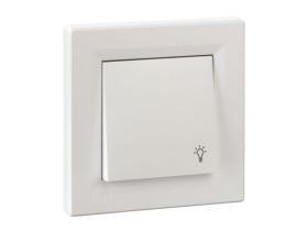 ASFORA Wyłącznik zwierny przycisk "światło" IP44 biały z ramką EPH0900221 SCHNEIDER ELECTRIC