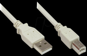 2510-025 USB 2.0 male A &gt; male B, grey, 0,25m