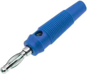 Adapter z wtykiem bananowym Męski Śruba typ Wtyk bananowy Niebieski 24A RS PRO rozmiar 4 mm
