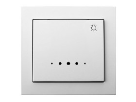 KIER Wyłącznik zwierny przycisk "światło" z podświetleniem pomarańczowym biały ŁP-5WS/00 OSPEL