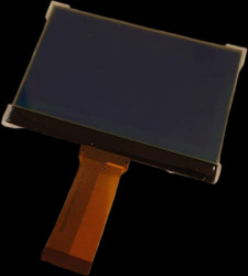 Graphic display, 240 x 128 character, STN blue, viewing area: 92 x 53 mm, DEM 240128A1 SBH-PW-N