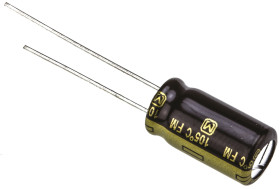 Kondensator 220μF 35V dc Radialny, Otwór przelotowy Panasonic roztaw: 3.5mm 8 (Dia.) x 15mm