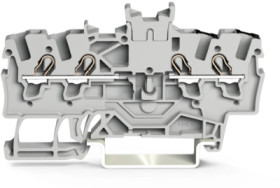 Double through terminal, spring-clamp connection, 0.25-2.5 mm², 2 pole, 18 A, 8 kV, gray, 2001-1441