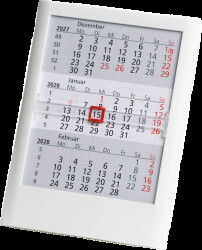 2027/2028 table-top insert calendar, white