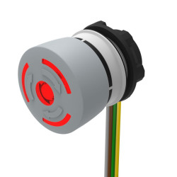 Stop Pushbutton gry,1NC,illum LED red