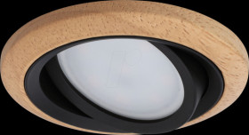 92238 Lanati recessed light, 6 W, 470 lm, 2700 K, 30°, round, wood/bla