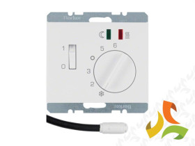 BERKER K.1 Regulator temperatury podłogowej z wyłącznikiem stykiem zwiernym i 2 diodami LED biały połysk 20347109 HAGER