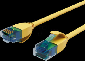 BS08-22302 Patch cable Cat.6 U/UTP slim, yellow 0.3 m