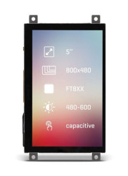 Kolorowy wyświetlacz LCD 5cal Transmisywny TFT 800 x 480pikseli LED Backlight QSPI, SPI I/F Tak MikroElektronika