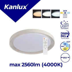 Plafoniera LED dekoracyjna ANBAR LED 37W CCT W okrągła Ø55 max 2560lm 3000-6500K IP20 I kl. biały 38931