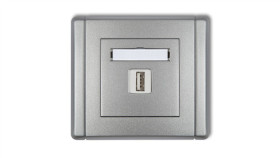 Flexi Gniazdo Pojedyncze Usb-Aa 3.0 Srebrny Metalik 7Fgusb-5