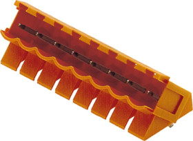 Pin header, 2 pole, pitch 5.08 mm, angled, black, 1635500000