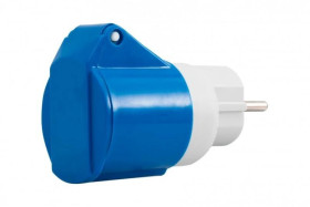Adapter kempingowy wtyk 230V Uni-schuko, gniazdo 16A 3p przemysłowe IP44