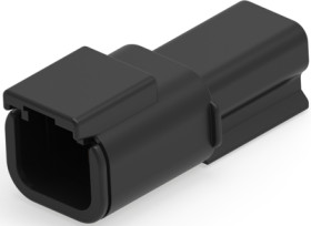 Socket, 2 pole, straight, 1 row, black, DTMH04-2PD