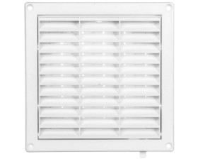 Kratka wentylacyjna 130x130mm fi 125mm biała żaluzja+sznurek T34