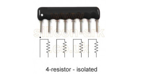 1K Ohm 4 resistor isolated network (RB08102G) - TruOhm