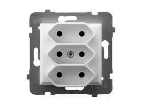 ARIA Gniazdo potrójne EURO biały GP-3U/m/00 OSPEL