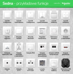 LEONA Wyłącznik pojedynczy biały LNA0100321 SCHNEIDER ELECTRIC