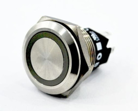 82-6151.1133 przełącznik chwilowy wandaloodporny - zielony 12V