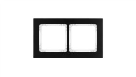 Deco Ramka Uniwersalna Podwójna - Aluminium Szczotkowane (Ramka: Czarna Spód:...