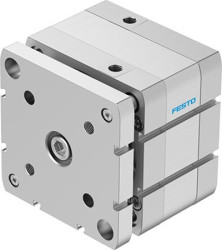 Siłownik kompaktowy skok: 10mm Festo Ø 100mm dwustronnego działania Action ADNGF-100-10-P-A