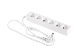 Przedłużacz 6-gniazd z/u 1,5m /H05VV-F 3G1/ biały PM-BW-6G-15