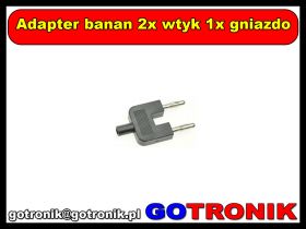 Adapter banan 2x wtyk 1x gniazdo
