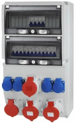 Rozdzielnica budowlana 26M 2x32A/5P 2x16A/5P 4x230V +zabezpieczenia RSX224C224