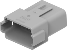 Plug, unequipped, 12 pole, straight, 2 rows, gray, DT04-12PA