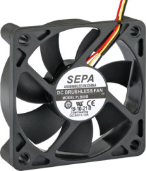 DC axial fan, 12 V, 60 x 60 x 15 mm, 28 m³/h, 28 dB, ball bearing, SEPA PLB60B12FSE33A