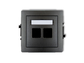 DECO Gniazdo multimedialne podwójne bez modułu (standard Keystone) grafitowy 11DGM-2P KARLIK