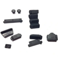 Silikonowe Zaślepki Portów Sieciowych Zestaw 13 sztuk - Czarne Zatyczki Portu