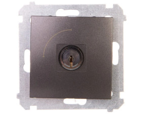 Simon 54 Łącznik pojedynczy na kluczyk dwupozycyjny 0-I” antracyt DW1K.01/48