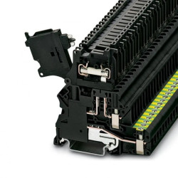 Złączka szynowa z bezpiecznikiem 5x20 2-przewodowa 4mm2 czarna LED 60V AC/DC UT 4-PE/HESILED 60 (5X20) 3070066 /50szt./