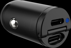 CCMINI2USBCBK USB charger, 30 W, vehicle, 2x USB-C, black