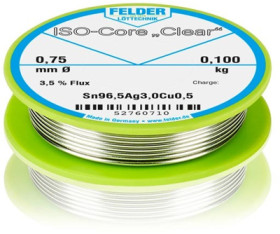 Solder, lead-free, SAC (Sn96.5Ag3.0Cu0.5), Ø 0.75 mm, 100 g, 52760710