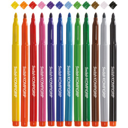 Sw&#xE4;sh Assorted KOMFIGRIP Broad Tip Colouring Pens - Pack of 12
