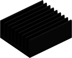 Extruded heatsink, (L x W x H) 100 x 84 x 40 mm, 2.8 to 0.9 K/W, black anodized, 10020432