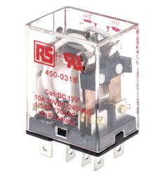 Przekaźnik mocy 12V dc DPDT RS PRO 900mW, Wciskane 160Ω Styk