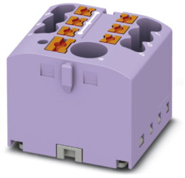 Distribution block, push-in connection, 0.14-4.0 mm², 7 pole, 24 A, 6 kV, purple, 3273476