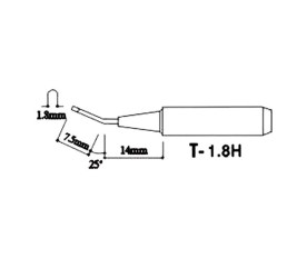 900M-T-1.8H Oblique Black Soldering Iron Tip