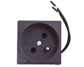 Simon Connect Gniazdo K45 pojedyncze z/u 16A IP20 ze wskaźnikiem zasilania czarny KL02/14