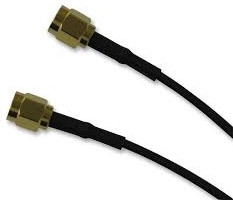 Coaxial cable, SMA plug (straight) to SMA plug (straight), 50 Ω, RG-174/U, grommet black, 500 mm, 135101-02-M0.50