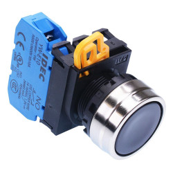 YW4B-A1E10B Black 22mm Metal Bezel Maintained Push Button Switch NO IP65 IDEC