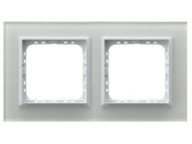 SONATA PRESTIGE Ramka 2 podwójna szklana 4 mm białe szkło +ramka biała R-2RGC/31/00 OSPEL