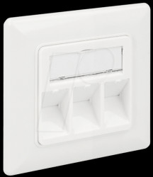 86194 Keystone Wall Outlet 3 Port compact