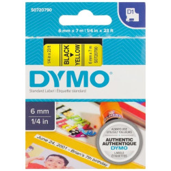 Taśma do drukarek D1 6mm x 7m czarny/żółty S0720790